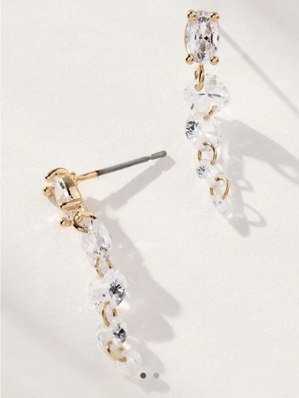 New! Anthropologie Clear Crystal Drop Earrings NWT (4005)